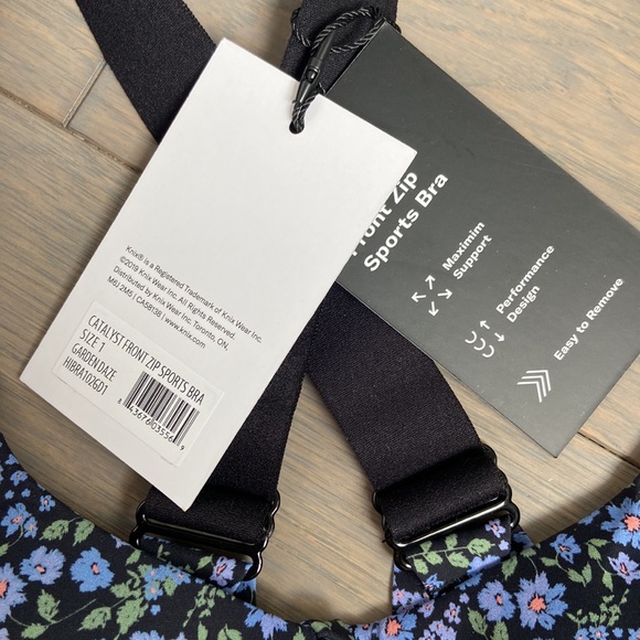 Brand New Knix Catalyst Front Zip Bra Size 1 Black Floral Garden Daze BNWT - Picture 5 of 8